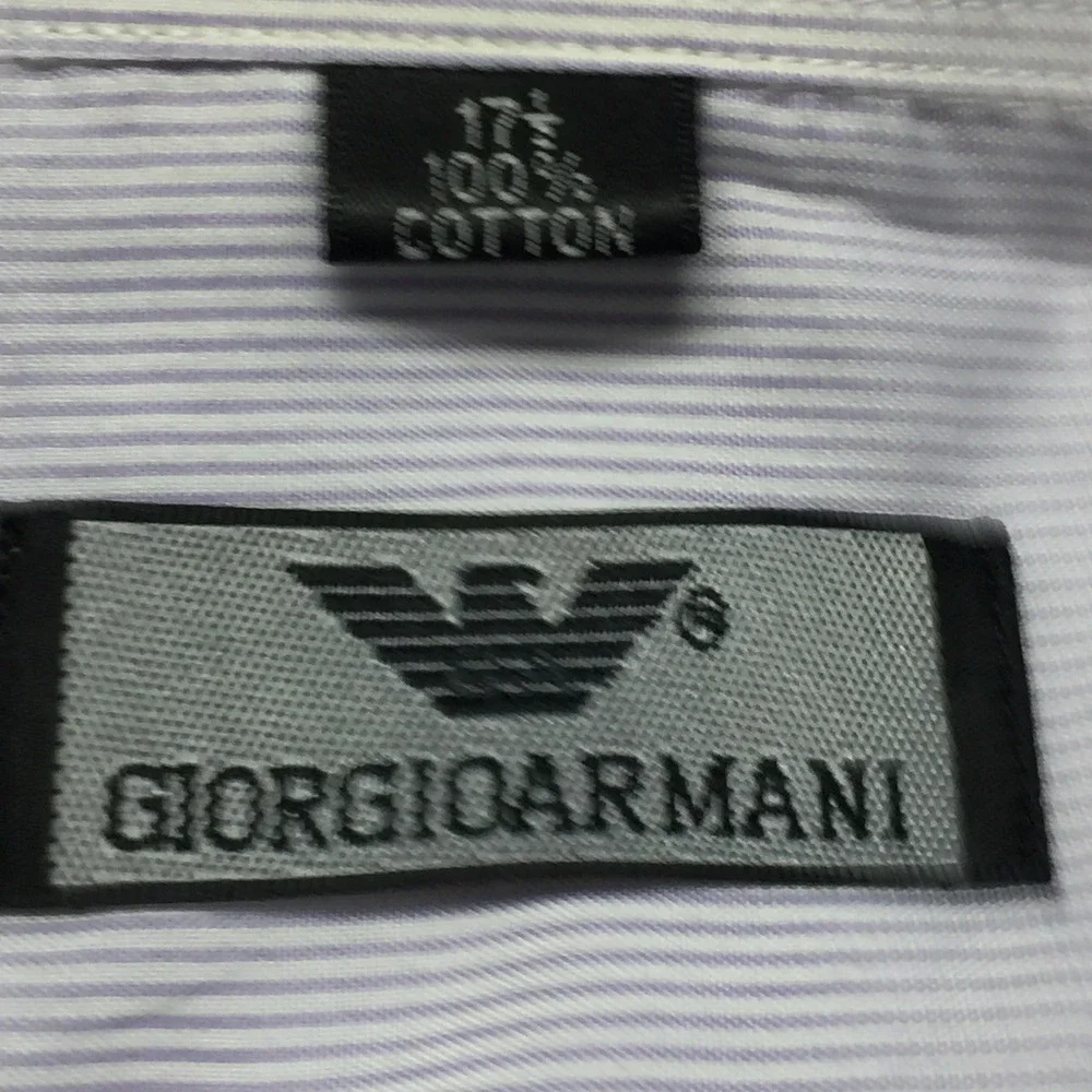 Giorgio Armani Men's Striped Short Sleeve‎ Button Up Casual Shirt **See, Read**